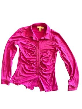 Women’s Button-Down Shirt with Front Ruching By Design